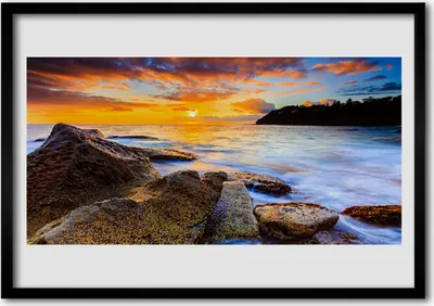 Produktbild von Bild 70x50 MDF-Rahmen Wandkunst Steine ​​Sea Landschaft