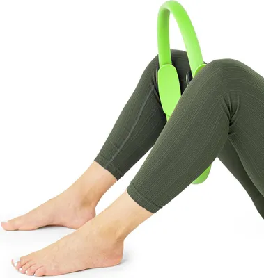 Zdjęcie produktu dla Pierścień do jogi 38 cm lekkie kółko do pilatesu ćwiczeń z miękkimi uchwytami zielony