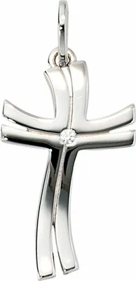 Produktbild von JOBO Anhänger Kreuz 585 Gold Weißgold 1 Diamant Brillant 0,015ct.