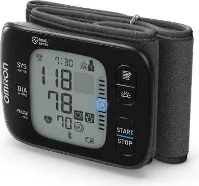 Produktbild von Omron RS7 Intelli IT Blutdruck-Messgerät, Handgelenk-Messung, automatisches Aufpumpen, 200 speicherbare Messungen