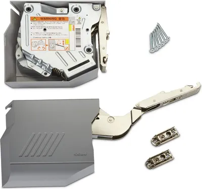 Produktbild von Blum Klappenbeschlag AVENTOS HK-S für Tip-On 20K2C01T (LF 400 - 1000) für Hochklappen Öffnungswinkel 107° inkl. Abdeckkappen grau und Frontbefestigungsset von SOTECH