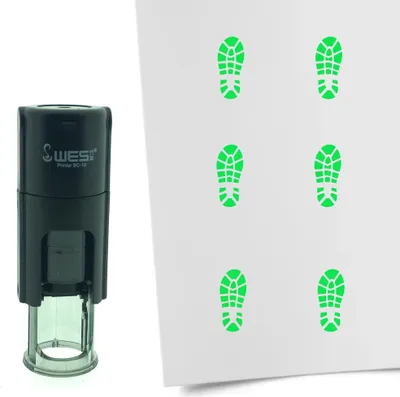 Produktbild von CombiCraft Selbstfärbender Stempel 'Schuhabdruck' in der Farbe Grün, Ø10mm