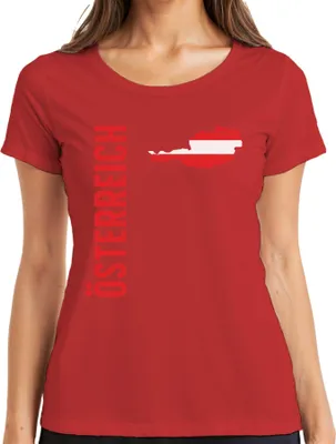 Produktbild von Österreich Fußball Fan Weltmeisterschaft Europameisterschaft EM Damen T-Shirt, Rot, M