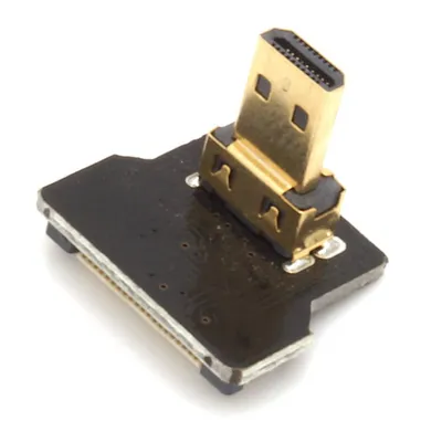 Produktbild von Adapter für DIY HDMI Kabel - Anschluss: Micro Typ D Stecker - Ausführung: nach oben gewinkelt