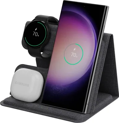 Obrázek produktu pro imoshion Skládací bezdrátová nabíječka 3 v 1 pro Samsung | Galaxy Phone + Galaxy Buds + Galaxy Watch - šedá