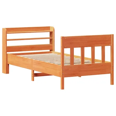 Produktbild von Massivholzbett ohne Matratze Wachsbraun 75x190 cm Kiefernholz