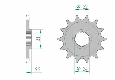 Produktbild von SP 1074273002 AFAM Selbstreinigendes Stahlritzel vorne 22406 - 520 passend fuer SUZUKI RM-Z 450