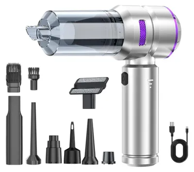 Produktbild von INF Kabelloser Auto-Handstaubsauger – 16000Pa Saugkraft, 6000mAh Akku, Type-C Schnellladung, 2-in-1 Sauger und Gebläse, Silber