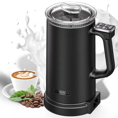 Produktbild von Milchaufschäumer elektrischer Milchaufschäumer, 5-in-1 Milchaufschäumer Elektrisch 600,00 W, 350ml Milchschäumer für Heißer und Kalter