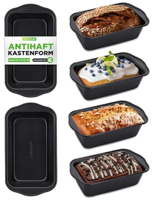 Productafbeelding van NutriChef 6-delige set broodvormen – Premium anti-aanbak broodvormen, geschikt voor contact met voedsel