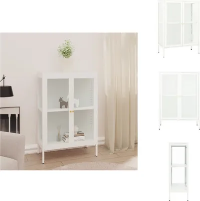 Obrázek produktu pro vidaXL Příborník bílý 75x35x105 cm ocel a sklo - Příborníky