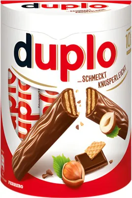 Zdjęcie produktu dla Duplo 10 tabliczek mlecznej czekolady z wafelkiem 182g