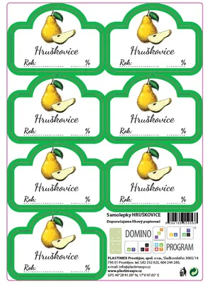 Produktbild von CZ etikety HRUŠKOVICE 7ks, samolepky