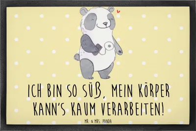 Produktbild von Mr. & Mrs. Panda fußmatte Panda Insulinpumpe 60 x 90 cm - Gelb Pastell - Geschenk, Fußabtreter, Schmutzfangmatte, Schmutzmatte, Vorleger, Diabetes Mellitus, Bodenvorleger
