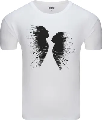 Produktbild von Diarbo Herren T-Shirt mit Künstlerischem Druck Mann und Frau Weiß Gr.XXXL