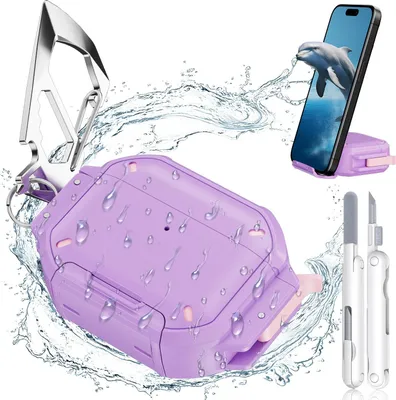 Obrázok produktu pre INF TPU Ochranné Puzdro s Čistiacim Perom pre Apple AirPods Pro 3 - Odolné voči Nárazom a Vode Fialová