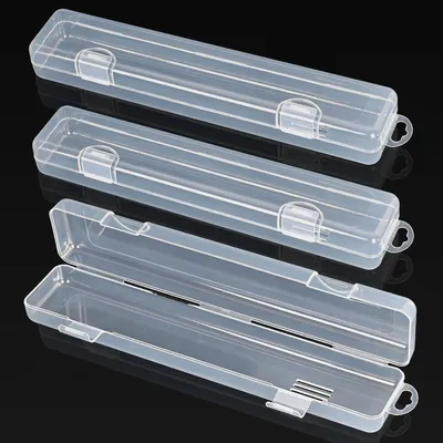 Produktbild von Besteckbox für unterwegs,3 Stück 27cm Kunststoff Tragbarer Besteckkasten,Besteckdose to go,Wiederverwendbare Essstäbchen Löffel Gabel Aufbewahrungsbox für Outdoor,Reise,Camping,Schule