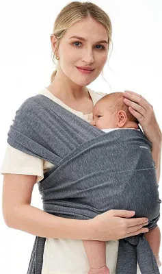 Imagen del producto de Unyqoos®: Portabebés ajustable para bebés desde el nacimiento hasta 20 kg, talla XXS-XXL para adultos. Diseño ergonómico para llevar al bebé de frente o a la espalda, suave para la piel y elástico