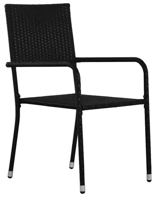 Immagine prodotto di vidaXL Sedie da pranzo da giardino 4 pezzi impilabili in polyrattan nero