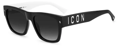 Immagine prodotto di DSQUARED2 ICON 0004/S 80S, occhiali da sole da uomo, colore nero e bianco, misura 55/19/145