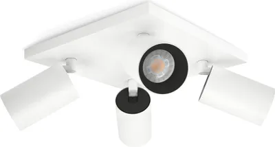 Produktbild von Moderne Spot Deckenleuchte ALVO 4 in Weiß Schwarz inkl. 4x LED GU10 5W neutralweiß