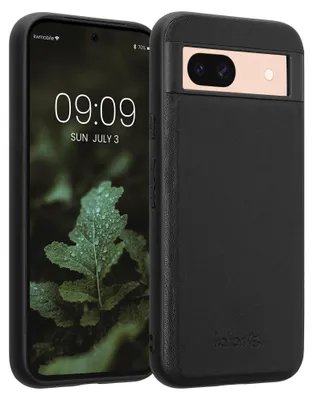 Produktbild von kalibri Leder Hülle kompatibel mit Google Pixel 8a - Handyhülle Cover - Handy Hardcover Schutzhülle Bumper Schwarz