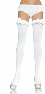 Immagine prodotto di Leg Avenue - Collant Bianco Opaco Con Finitura Volant E Fiocco