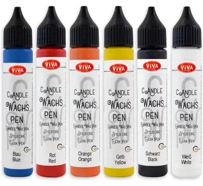 Produktbild von LM-Kreativ Wachs Pen Set Rainbow, 6 x 28 ml – Kerzen bemalen