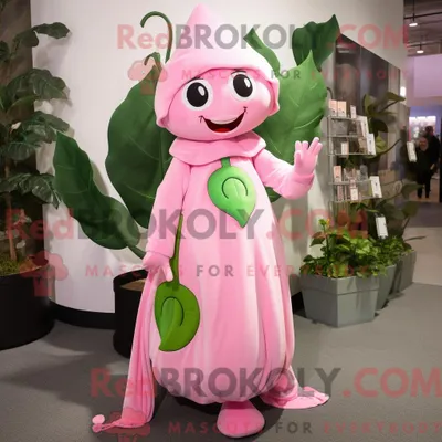 Produktbild von Maskottchenkostüm REDBROKOLY Pink Beanstalk mit Midikleid und Mütze