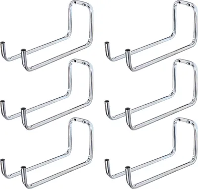 Immagine prodotto di Alberts 856199 Ganci a muro, doppio angolo, blu galvanizzato, diametro Ø12 mm, 120 x 245 x 90 mm, set da 6