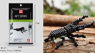 Obrázok produktu pre Stavebnicová figúrka roháča, model LNO Micro-Bricks