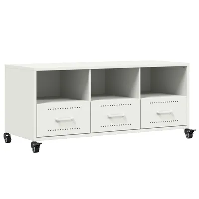 Zdjęcie produktu dla vidaXL Szafka pod telewizor biała 100,5x39x43,5 cm stalowa