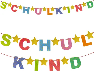 Produktbild von Oblique Unique Schulkind Girlande mit Sternen Hänge Deko Banner für Schuleinführung Einschulung Schulanfang Jungs Mädchen bunt
