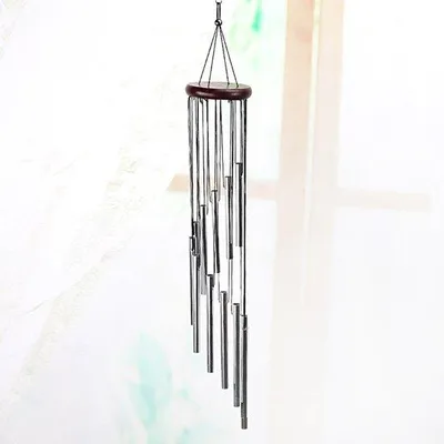 Obrázok produktu pre Drevená vintage zvončeková dekorácia s kovovým ornamentom, rustikálny bytový doplnok (štýl 4)