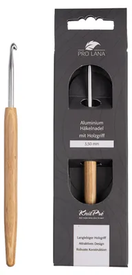 Produktbild von Pro Lana KnitPro NATURAL Aluminium Häkelnadel mit Birkenholzgriff 0,5 - 12 mm Durchmesser 3.5 mm