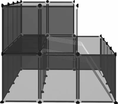 Image de vidaXL Cage pour petits animaux noir 143x107x93 cm PP et acier