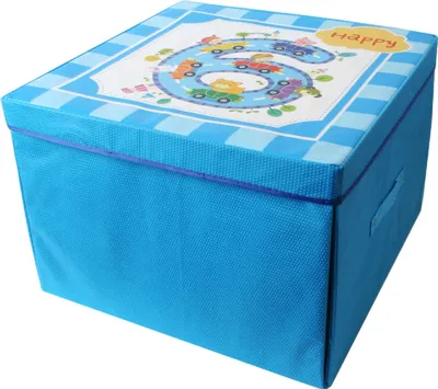 Produktbild von TE-Trend Faltbare Spielbox Spieltruhe Ordnungsbox Aufbewahrung Deckel Spieldecke Spielstraße Kinder Jungen Baby Blau Mehrfarbig