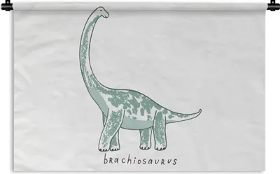 Produktbild von MuchoWow® Wandteppich Wandbehang Kinderzimmer - Dinosaurier - Brachiosaurus - Jungen - Mädchen - Kind 60x40 cm Tapisserie Dekoration Wandtuch - Wanddekorationen