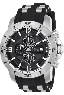 Zdjęcie produktu dla Invicta Pro Diver - SCUBA 24962 Zegarek Męski - Mechanizm Kwarcowy - Stal Nierdzewna z Czarną Tarcza - 50 mm