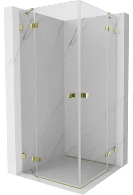 Obrázek produktu pro Mexen Lunar Duo sprchový kout sklopný 100 x 100 cm, transparentní, zlatý - 834-100L-100P-50-00