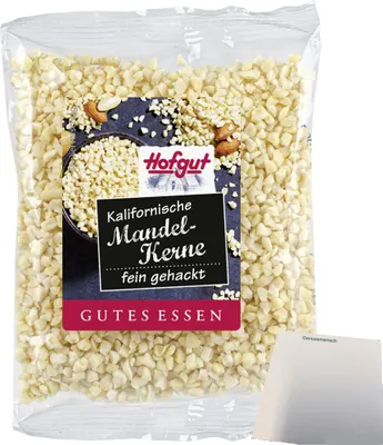 Produktbild von Hofgut Kalifornische Mandeln gehackt (100g Beutel) + usy Block