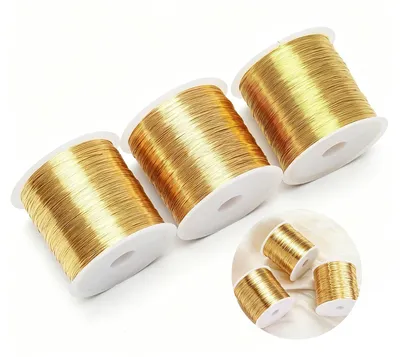 Basteldraht 3 Spulen à 100 m, 0,3 mm, gold