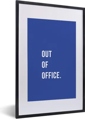 Produktbild von MuchoWow® Gerahmtes Poster Zitate - Außer Haus - Blau 40x60 cm - Poster mit Schwarzem Bilderrahmen Wandposter Rahmen Foto Bilder - Poster in Rahmen