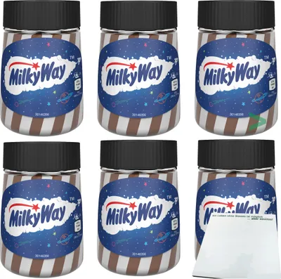 Produktbild von Milky Way Brotaufstrich Duo-Creme Kakao und Milch-Gechmack 6er Pack (6x350g Glas) + usy Block