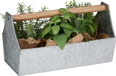 Image de relaxdays 10026998_55 relaxdays   Blumenkasten Metall 36,0 x 20,0 x 20,0 cm silber