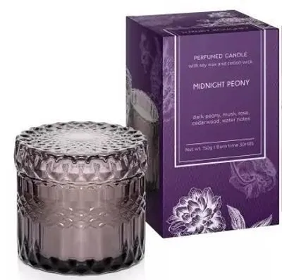 Obrázok produktu pre Vonná svíčka ve skle Luxury Bouquet Midnight Peony 150 g v krabičce