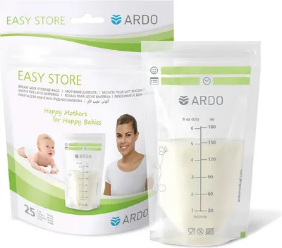 Produktbild von Ardo Easy Store, Muttermilch-Aufbewahrungstasche, Rechteck, 180 ml, Transparent, 25 Stück(e), 25 Stück(e)
