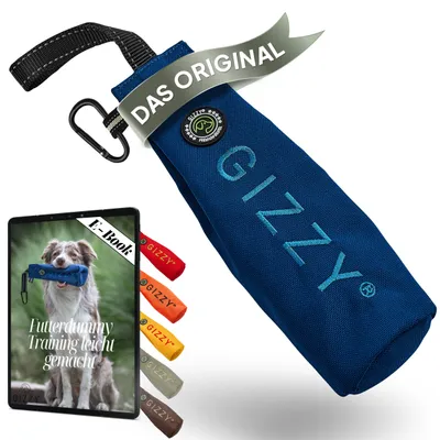 Produktbild von GIZZY® Futterdummy für Hunde blau – Robuster Apportierbeutel mit Handschlaufe – Ideal für Dummytraining & Apportiertraining