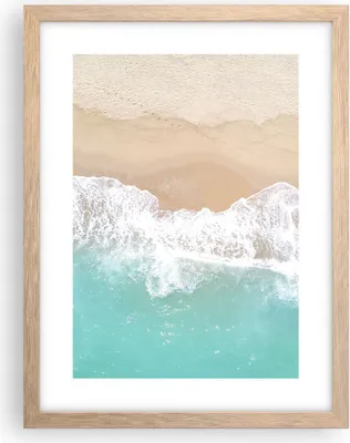 Produktbild von Gerahmtes Poster - Rahmen in heller Eiche - Meer Welle Sand - 30x40 cm - Wand Bild - Wanddeko - Wandbilder - Kunstposter - Wandposter - Bilderrahmen - Bilder - Kunstdruck - Wandbild - P2NPA30x40-3937