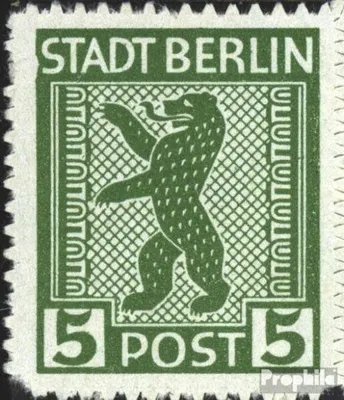 Produktbild von Briefmarken Sowjetische Zone (All.Bes.) 1945 Mi 1A VI, Kerbe neben dem S (Feld 75) postfrisch Berliner Bär